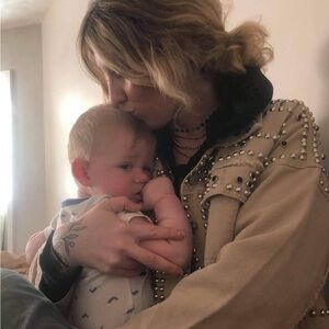 Kiwi Studded Beige Denim Jacket